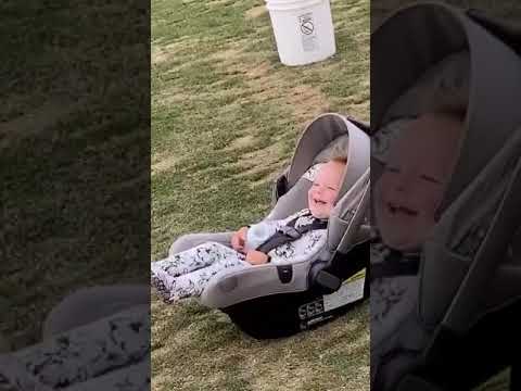 Baby yells at mother’s failed Golf swing then laughs about it