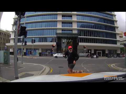 Angry man walks into a pole